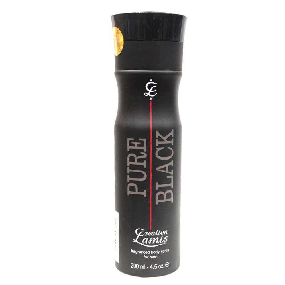 Creation Lamis Pure Black Fragrance Body Spray For Man 200ml