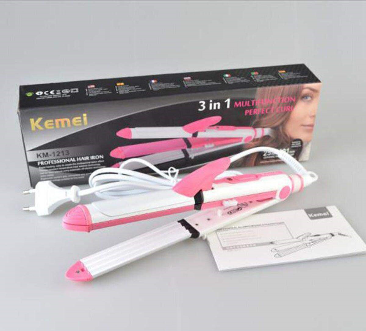 KEMEI Professional 3 In 1 Hair Straightener (Model No:-1213)
