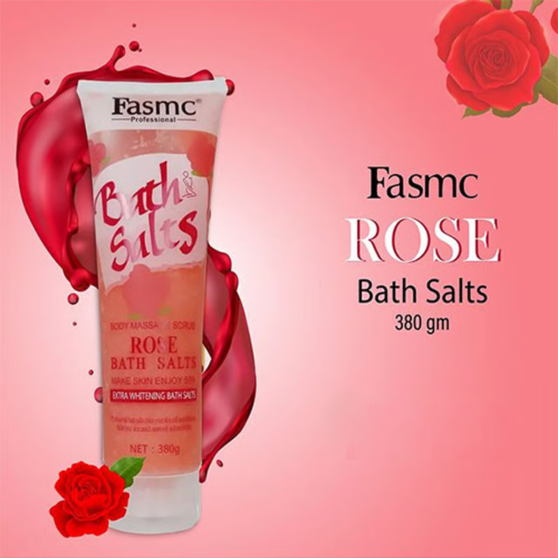 Fasmc Professional Bath Salts & Body Massage Scrub - Rose (Pink) - Image 3
